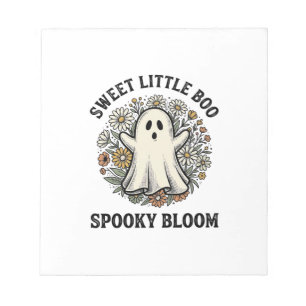 Vintage Ghost Floral Cute Halloween Boo Bouquet_1 Notepad