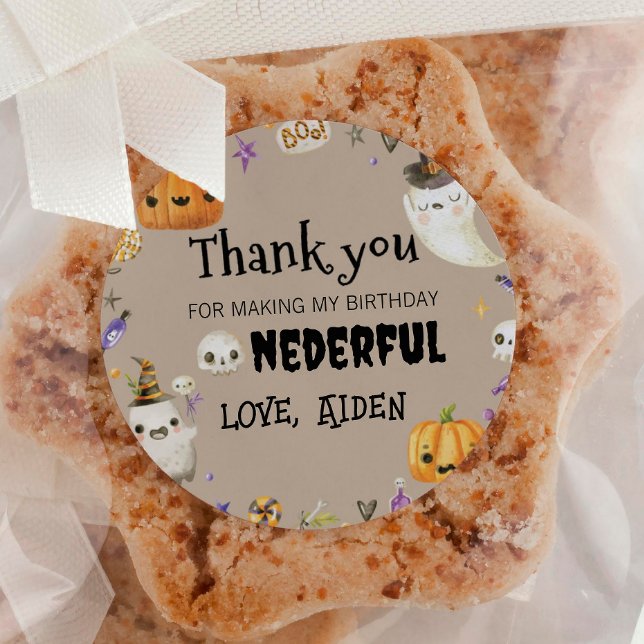 Vintage Ghost Halloween Birthday Party Labels (Creator Uploaded)