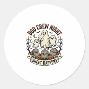 Vintage Ghost Halloween Boo Crew Sheet Party Shirt Classic Round Sticker