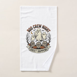 Vintage Ghost Halloween Boo Crew Sheet Party Shirt Hand Towel