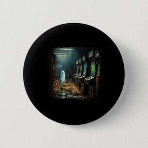 Vintage Ghost Halloween Ghost in An Abandoned Arca 6 Cm Round Badge