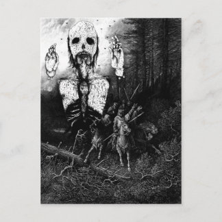 Vintage Ghost Illustration Postcard