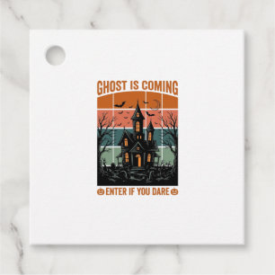 Vintage Ghost Is Coming Haunted House Halloween De Favour Tags