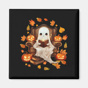 Vintage Ghost Reading Book Lovers Gothic Halloween Magnet