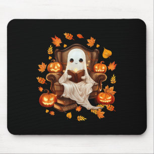 Vintage Ghost Reading Book Lovers Gothic Halloween Mouse Pad