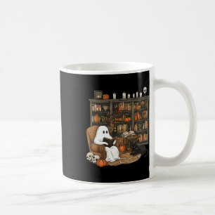 Vintage Ghost Reading Books Librarian Teacher Hall Coffee Mug