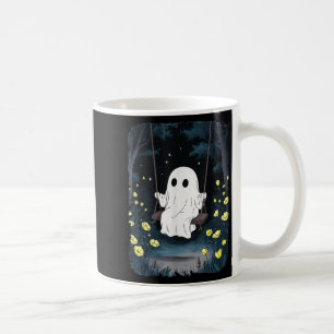 Vintage Ghost Swinging In Forest Night Halloween F Coffee Mug