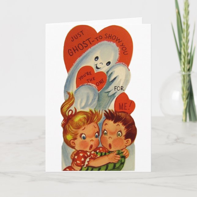 Vintage Ghost Valentine's Day Card (Front)
