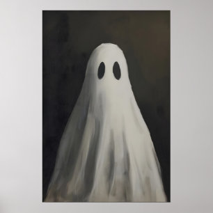 Vintage Ghost Wall Art Print, Halloween Ghost