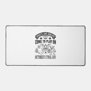 Vintage Ghosts And Goblins Halloween Shirt Design_ Desk Mat