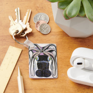 Vintage Giant Octopus or Squid, Marine Life Animal Key Ring