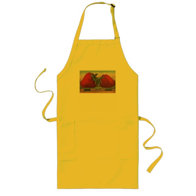 Vintage Giant Strawberries Long Apron (Front)