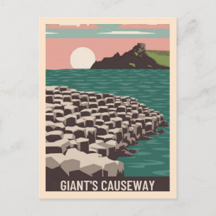 Vintage Giants Causeway Antrim Coast Ireland Postcard