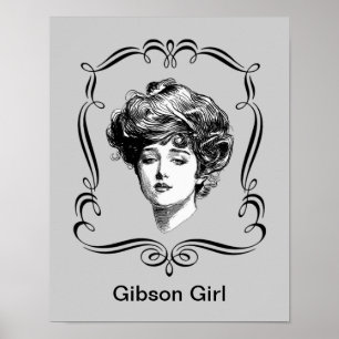Vintage Gibson Girl Art Poster