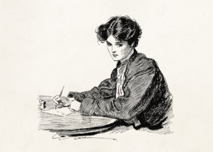 Image result for writing a card vintage illustration