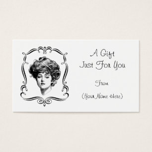 Vintage Gibson Girl Personalised Gift Card Tag