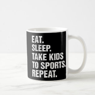 VINTAGE Gift Eat Sleep Take Kids to Sports Repeat Coffee Mug