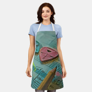 Vintage gift for a guitarist apron