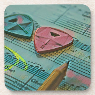 Vintage gift for a guitarist coaster