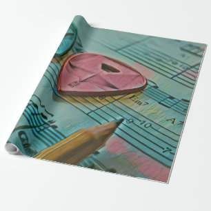 Vintage gift for a guitarist wrapping paper