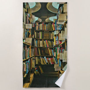 Vintage gift for book lovers beach towel