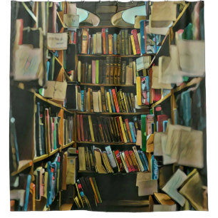 Vintage gift for book lovers shower curtain