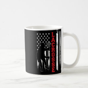 Vintage Gift Lacrosse American Flag Lax - Uni-adul Coffee Mug