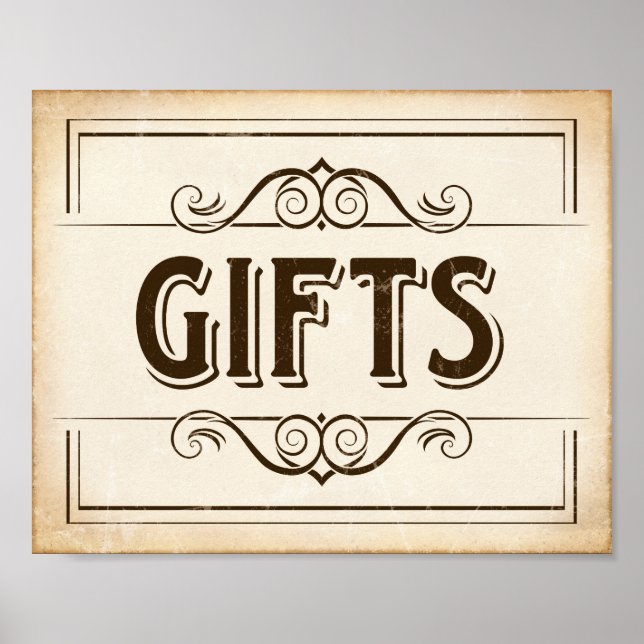 Vintage GIFTS Sign Print (Front)