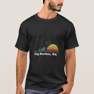 Vintage Gig Harbour Washington Home Souvenir Print T-Shirt