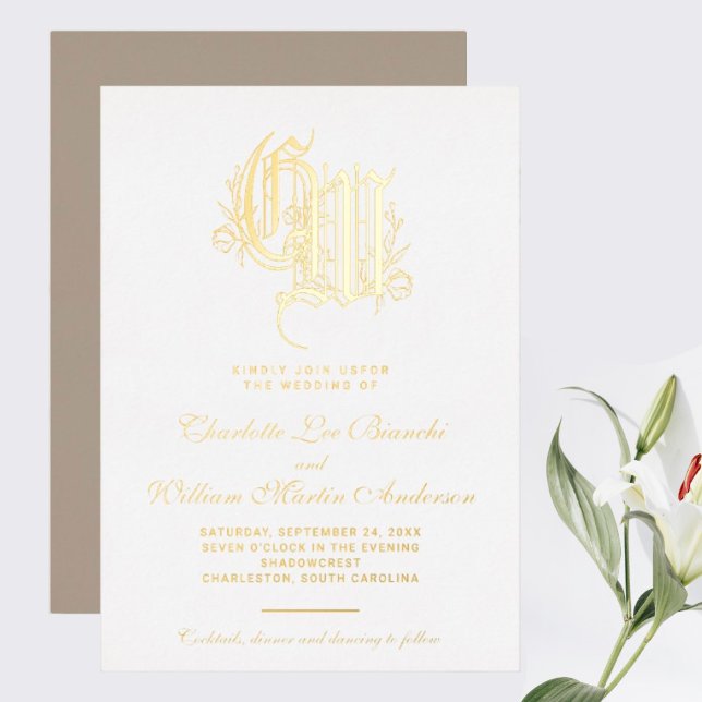 Vintage Gilded Monogram Wedding (I wish you happiness!!!)