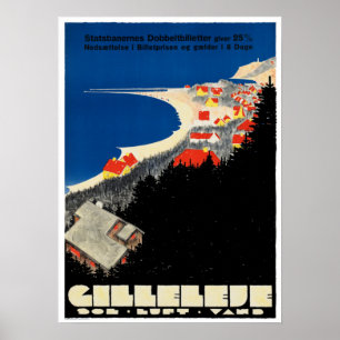 Vintage Gilleleje Denmark Travel Poster