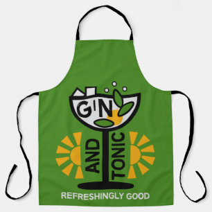 Vintage Gin And Tonic Art Apron