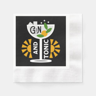 Vintage Gin And Tonic Art Napkin