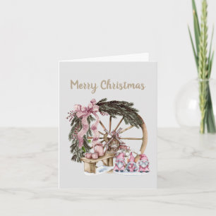 Vintage Gingerbread  and Wagon Wheel  Card