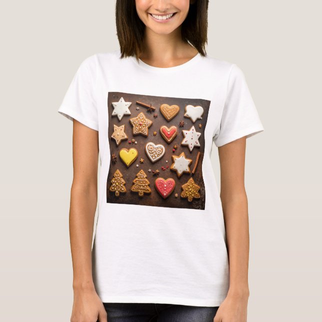 Vintage Gingerbread Cookie Collection  T-Shirt (Front)