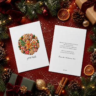 Vintage Gingerbread Cookies Cosy Christmas Bakery Holiday Card