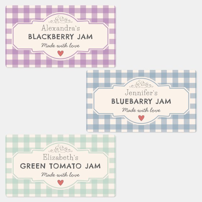 Vintage Gingham Made With Love Jar (Group)