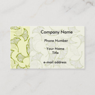 Vintage Ginkgo Leaves On Yellow Business Card
