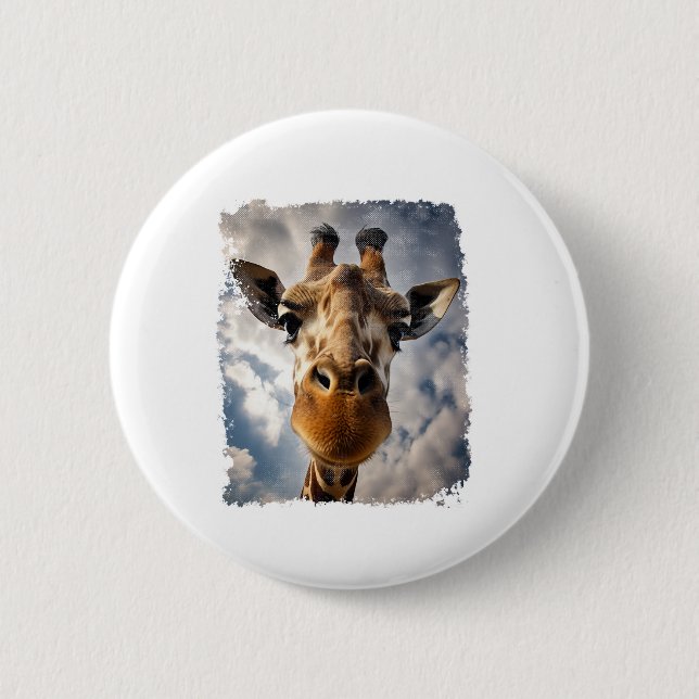 Vintage Giraffe   6 Cm Round Badge (Front)