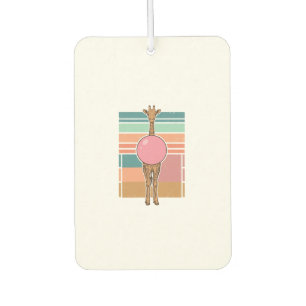 Vintage Giraffe Bubblegum Engraving Shirt Design_1 Car Air Freshener