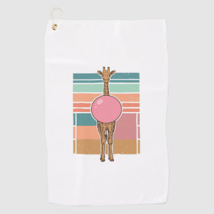 Vintage Giraffe Bubblegum Engraving Shirt Design_1 Golf Towel