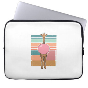 Vintage Giraffe Bubblegum Engraving Shirt Design_1 Laptop Sleeve