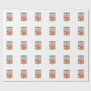 Vintage Giraffe Bubblegum Engraving Shirt Design_1 Wrapping Paper
