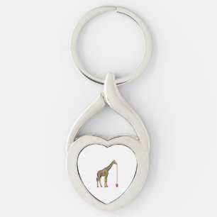 Vintage Giraffe Drinking Straw Vector Design_1 Key Ring