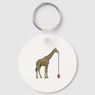 Vintage Giraffe Drinking Straw Vector Design_1 Key Ring