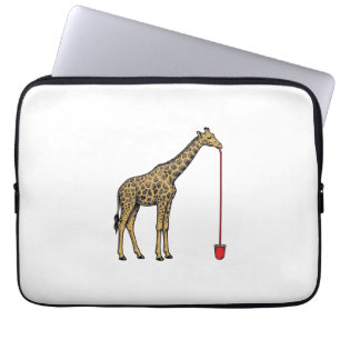 Vintage Giraffe Drinking Straw Vector Design_1 Laptop Sleeve