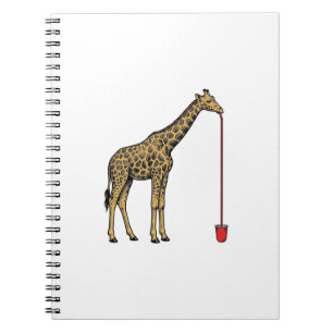 Vintage Giraffe Drinking Straw Vector Design_1 Notebook