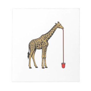 Vintage Giraffe Drinking Straw Vector Design_1 Notepad
