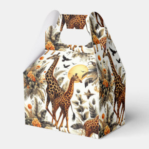 Vintage Giraffe Floral Watercolor Favour Box