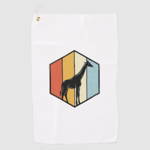 Vintage Giraffe Geometric Safari Vector Shirt_1 Golf Towel